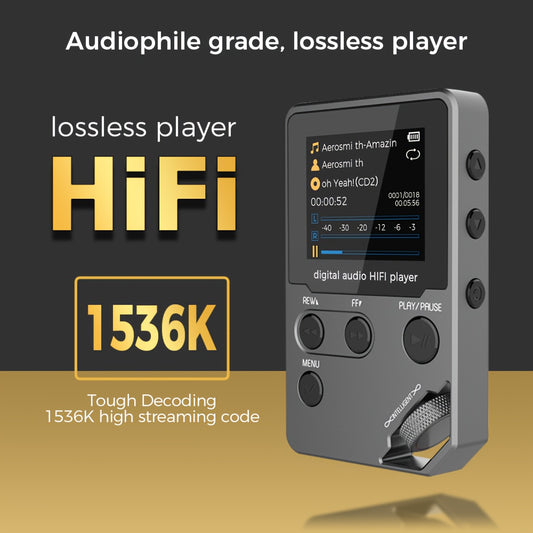 Cappsu 72GB High-Fidelity Lossless Music Player, Professional Grade, Zinc Alloy, Wireless, Rotary Controls, FM Radio & Voice Recorder, Compact Design for Sports