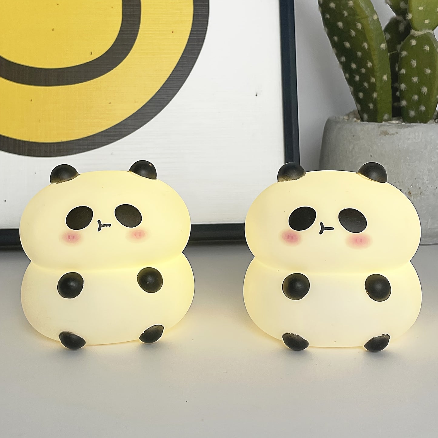 Asian-inspired 1pc Panda Night Light with soft glow, battery-operated LED Mini Lamps for desk decor.