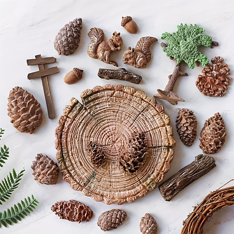 Forest Chocolate Mold featuring one piece design. Squirrel, mushroom, and pine cone shapes made of high-quality silicone material. Perfect for creating cute kawaii animal candies, fondants, and biscuits. Ideal for DIY cake decorating, this versatile mold