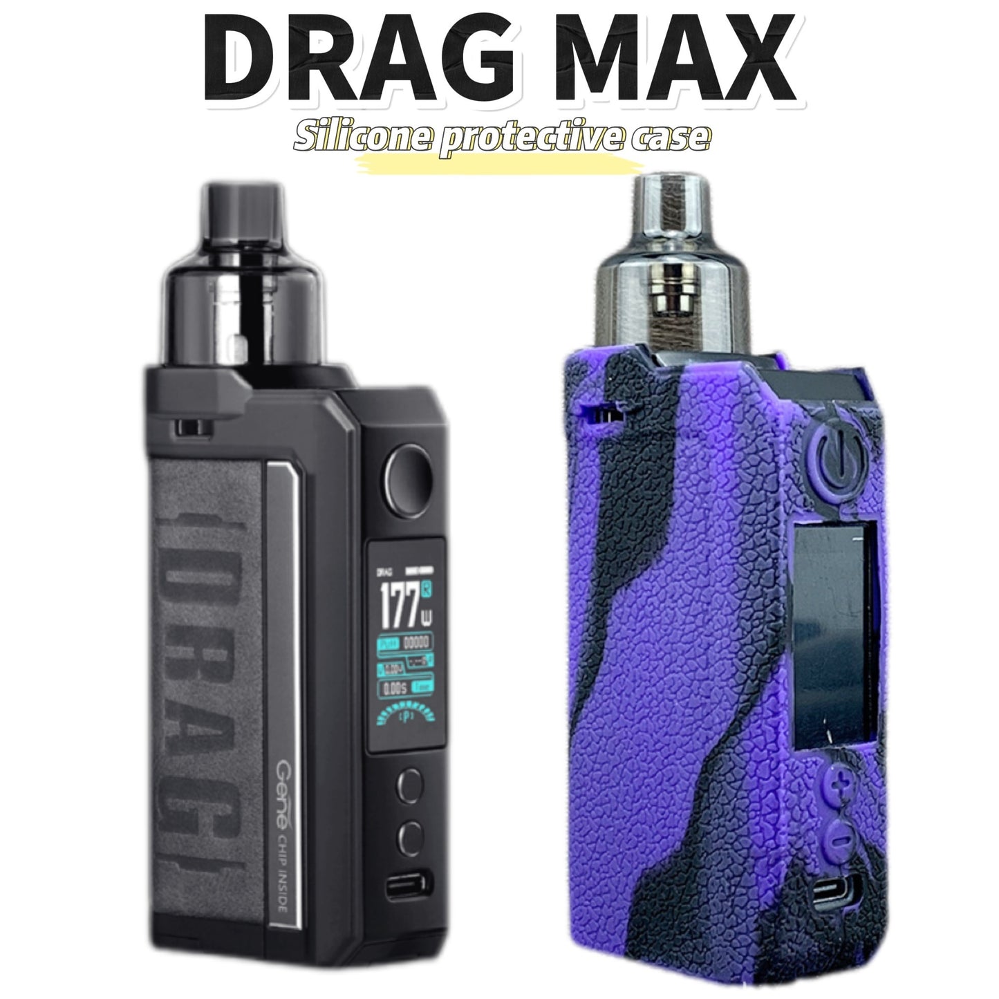 DRAG MAX Silicone Protective Case: Textured Soft Shell, Shockproof Cover for Voopoo E-Cigarettes