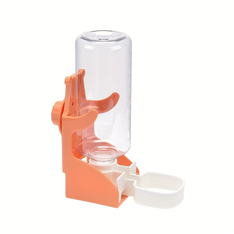 Automatic pet water dispenser for hamsters and rabbits, with hanging cage design and anti-tip plastic bowls. Features detachable stainless steel nozzles for easy use in small animal