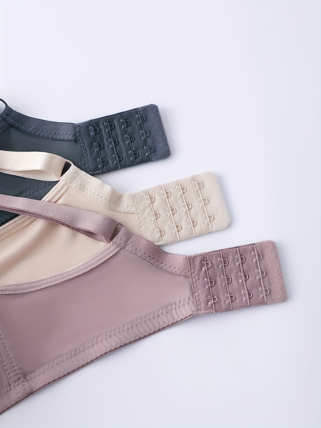 3 Simple Solid Push Up Bras for Everyday Comfort - Women's Lingerie & Underwear