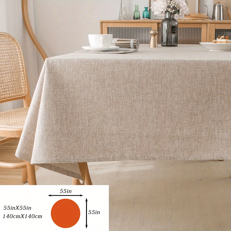 Thick polyester tablecloth in solid color adds elegance to dining and coffee tables with its modern design.