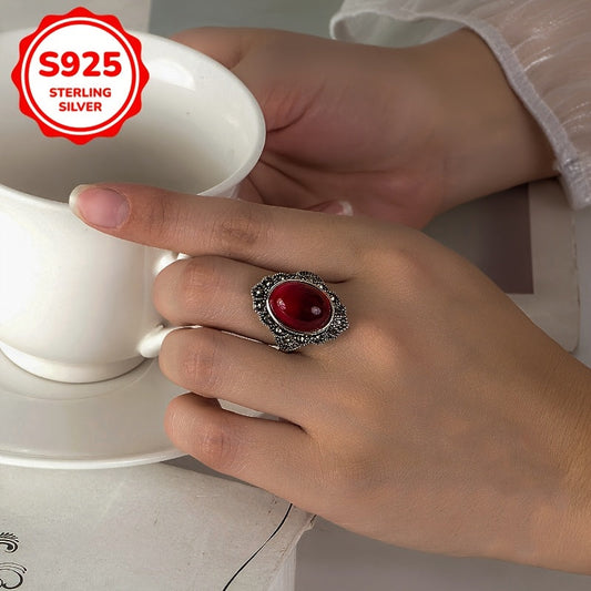 Vintage inspired S925 sterling silver plated open ring adorned with synthetic zirconia, representing the March birthstone. Perfect for daily wear or as a gift for women.