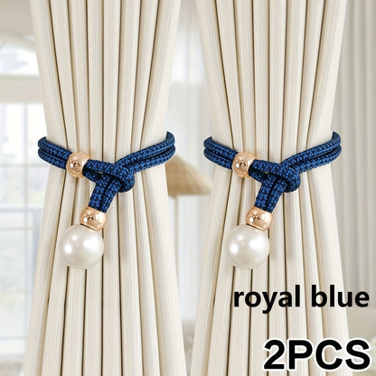 1 set of 2 pieces of pearl decorative curtain buckles, representing high-end luxury and adjustable style for your curtains. These elegant pearl curtain straps are perfect for enhancing the decoration of your curtains in any room, whether it be a bedroom