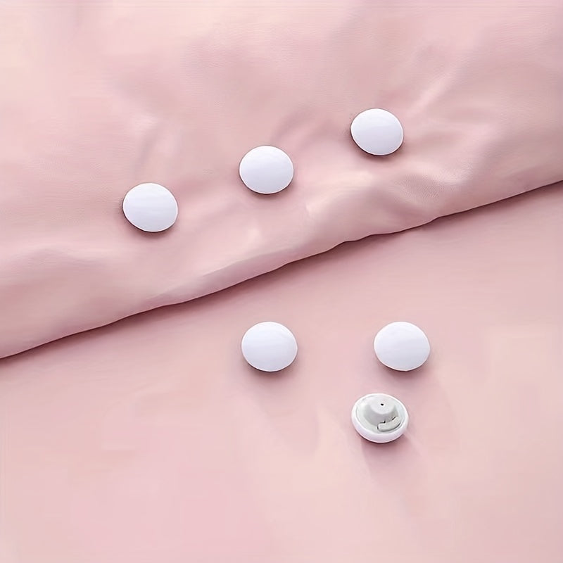 5 pieces of pink non-slip bed sheet clips that are reusable and detachable, providing secure and comfortable sleeping. These anti-run fasteners are meant for hand wash only.