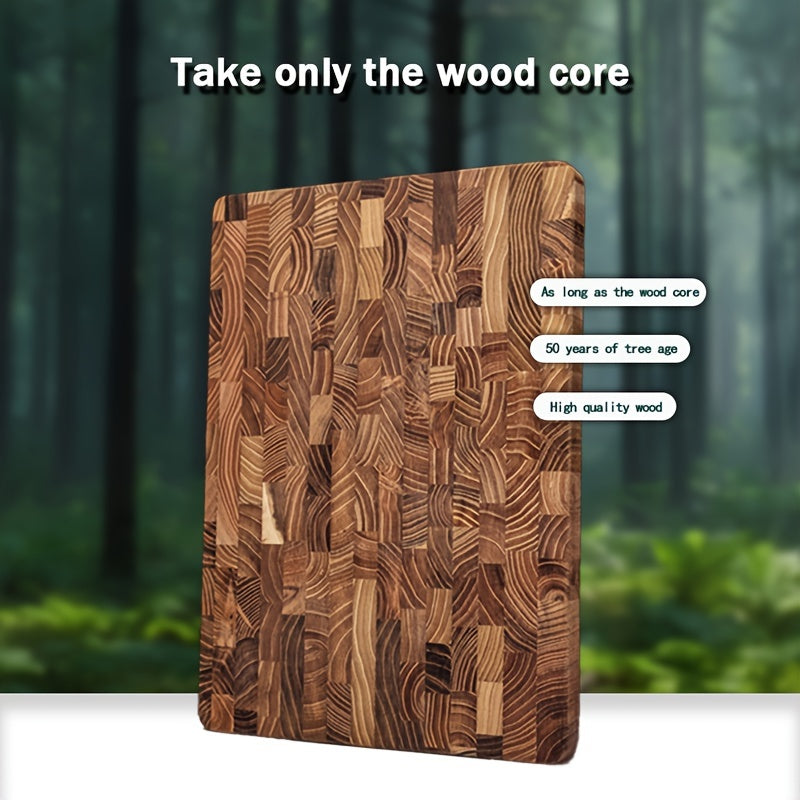 Top-quality Teak wood cutting board - Sleek rectangular design, durable chopping block for all your kitchen needs - Ideal for holiday gatherings like Halloween, Christmas, Easter, and Thanksgiving.