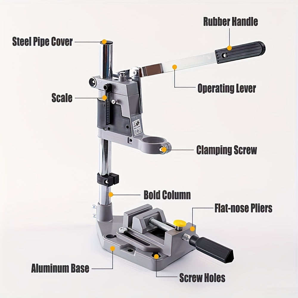 Aluminum alloy drill press stand - rust-proof, precise, and flat head design for home and industrial usage.