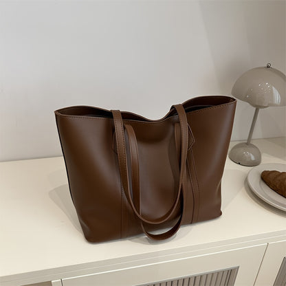 Women's lightweight tote for daily commutes or going out, with double handles and polyester lining - a fashionable handbag for students.