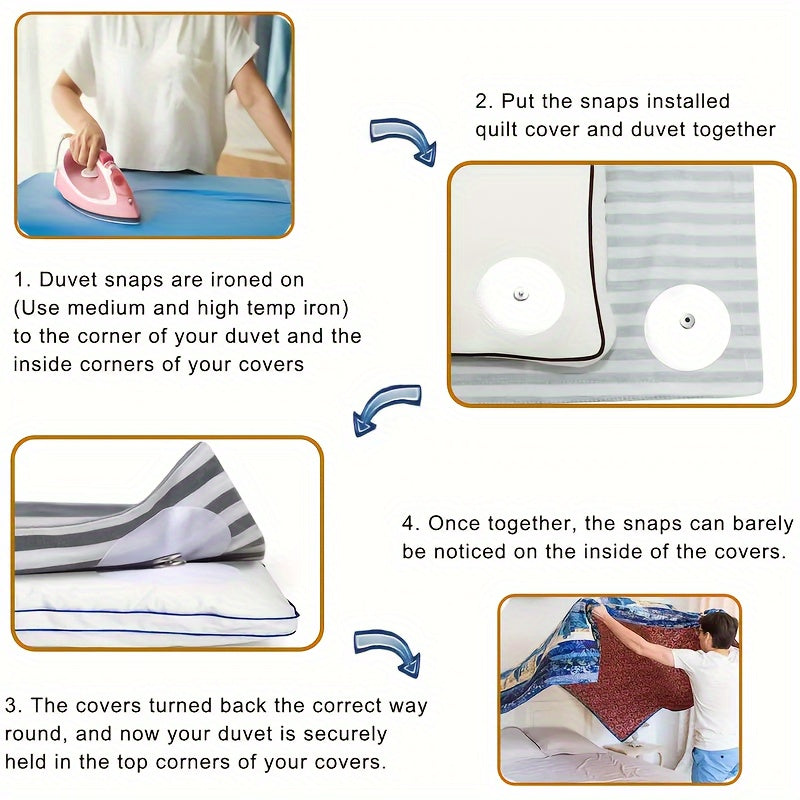 Duvet Clips - Securely hold your sheets in place with this set of 16 white polypropylene clips. Easy to install and iron, with a strong grip for added comfort. Spot-clean safe and no need to adjust once in place.