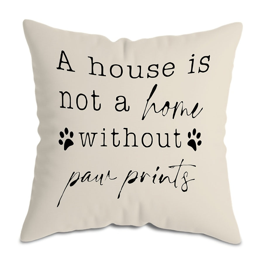 This MEMNUN Dog Lover's Delight Throw Pillow Cover is the perfect addition to any pet lover's home decor. Featuring a combination of humorous paw print designs and heartfelt quotes, this soft polyester cover measures 44.96 x 44.96 cm and includes a