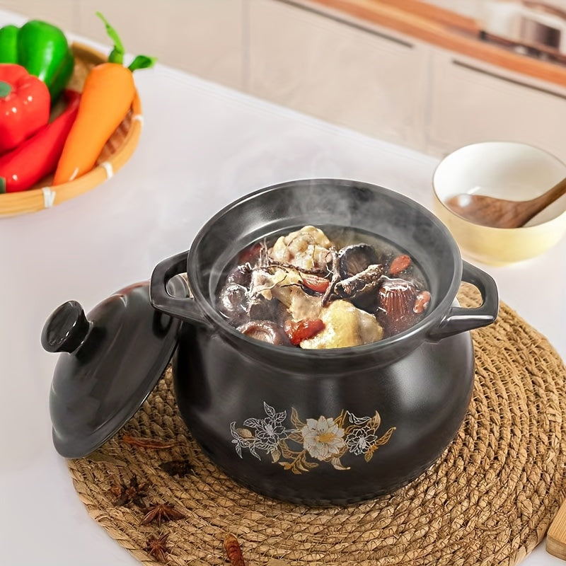 High Quality Ceramic Stew Pot - Gas Stove Safe - Perfect for Stews, Porridges, and Soups - Durable, Non-Stick, Easy to Clean - Your Kitchen's Best Companion