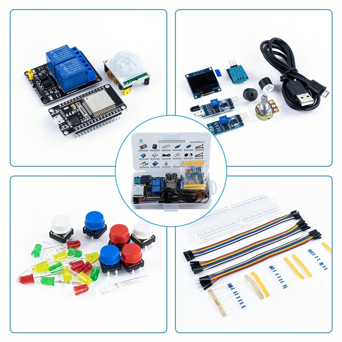 LAFVIN Basic Starter Kit for ESP32 IOT Development Board with Tutorial for Programming Project Learning.