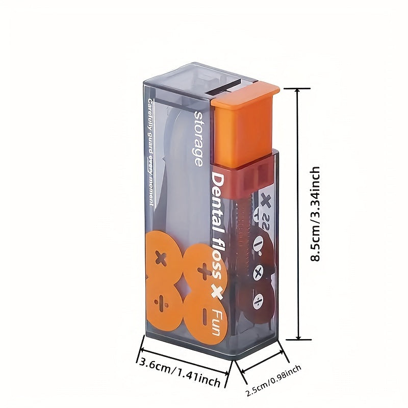 Портативный диспенсер для зубной нити с автоматическим держателем для зубочисток, изготовленный из прочного PE-материала, с стильным дизайном зажигалки для дома и путешествий.