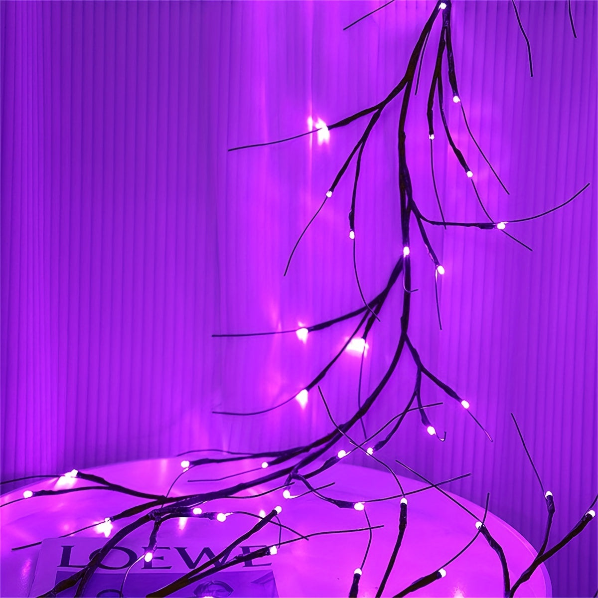 180 LED Waterfall Tree Fairy Lights with 9 drops, 2m/6.65ft indoor garland light with USB plug and 8 modes, ideal for Valentine's Day, St. Patrick's Day, and Easter decorations. (No