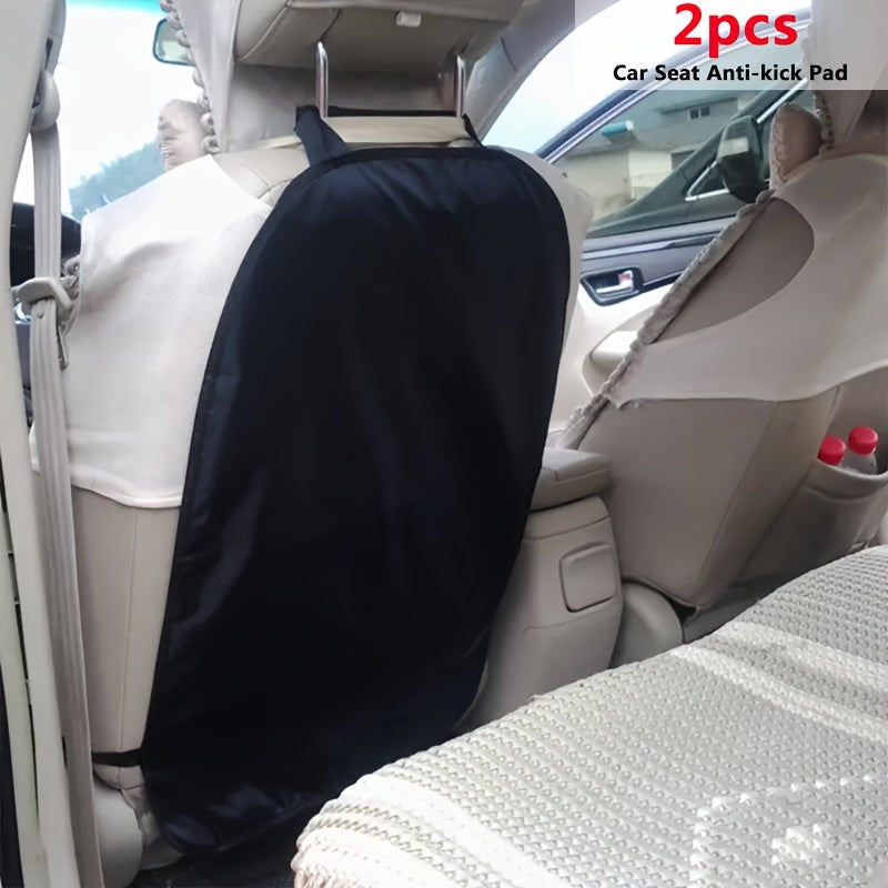 Two premium waterproof car seat back protectors, designed to withstand the messes of youngsters and protect upholstery from dirt, scratches, and spills. Easy to clean and install, these durable kick mats are a must-have for any car owner.