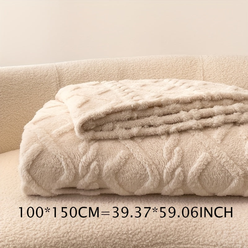 Cream White Ultra-Soft Taffeta Throw Blanket - Lightweight and Versatile for Bed, Sofa, and Napping - Providing Cozy Warmth