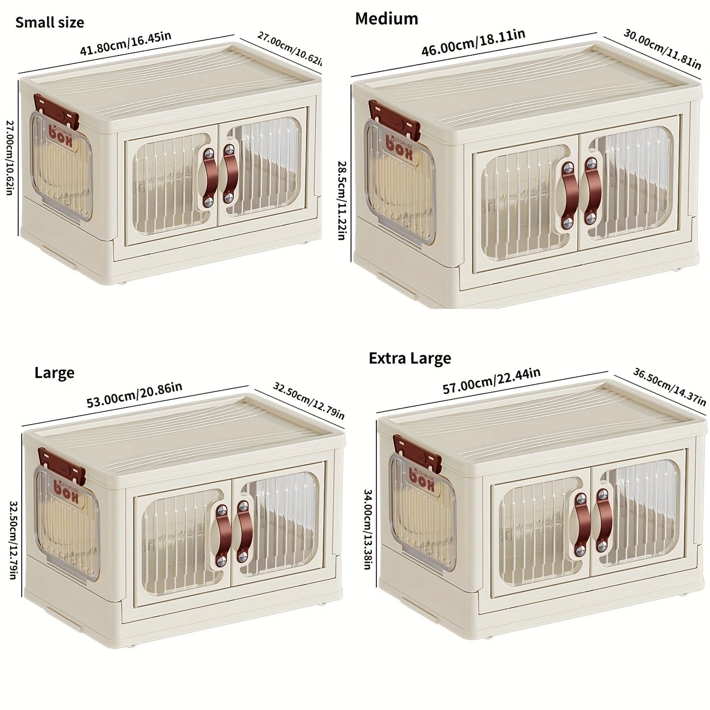 1pc Folding Storage Box with Double Doors, ideal for student dormitories and household organization.