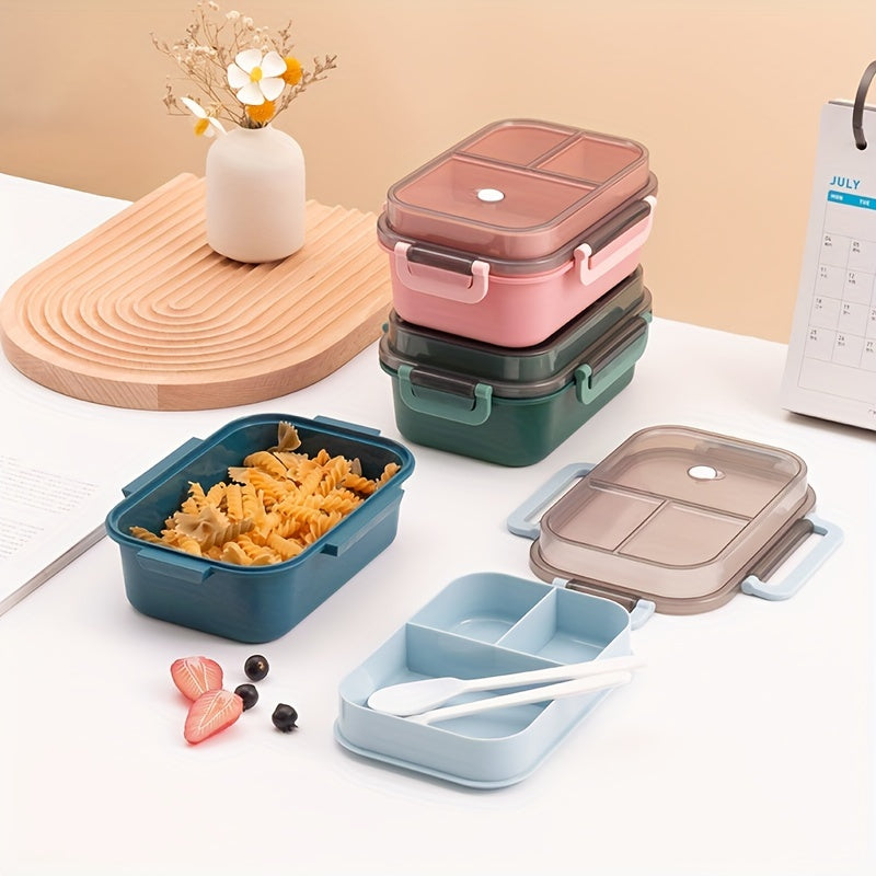 Premium high quality lunch box made from food grade PP material with two compartments, suitable for students and portable use. This bento box has a large capacity and is microwaveable for convenient heating. It is multi-functional and can be used for