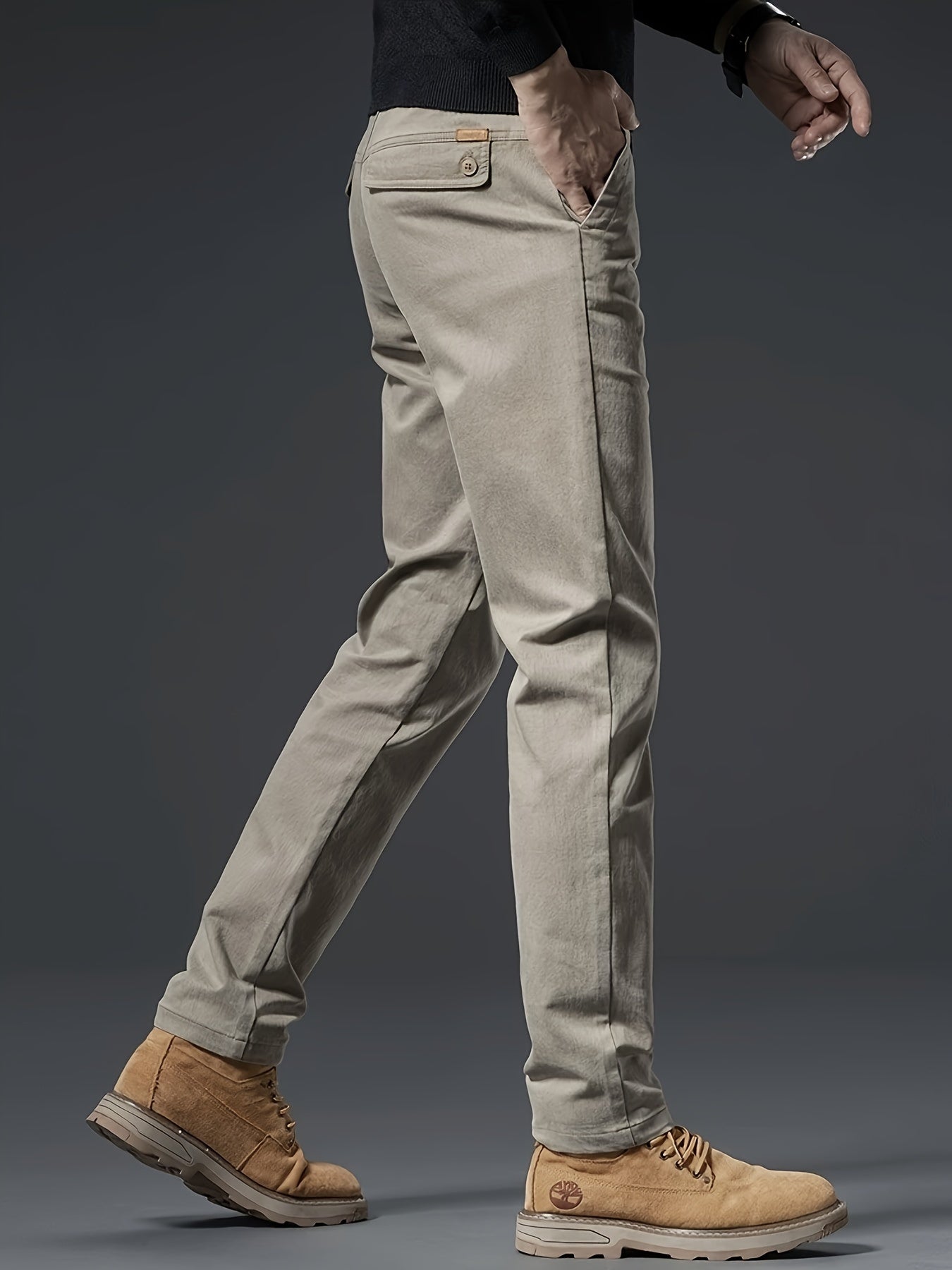 Premium cotton blend straight-leg pants for men - perfect for fall/winter business casual.