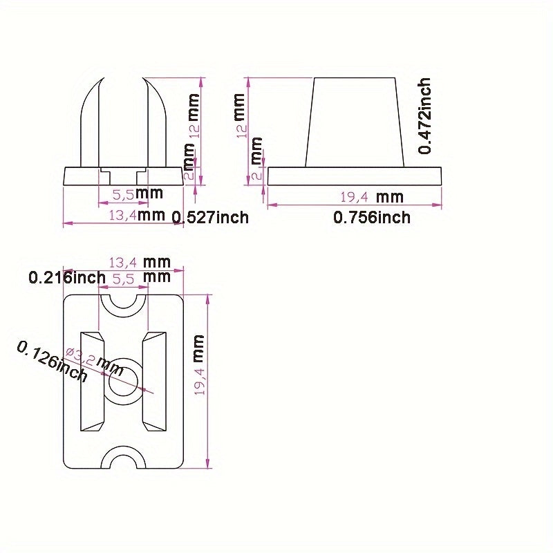 Securely mount Qiyoung 15-Pack 6x12mm Neon LED Strip Lights with non-electric installation buckles. No batteries or remote needed. Metal-free finish.