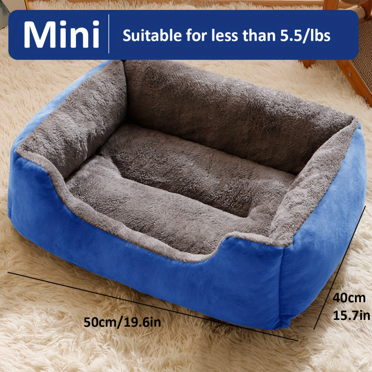 Cozy Plush Dog Bed with Elastic PP Cotton, Suitable for All Breeds - Various Sizes & Colors - Non-Assembled