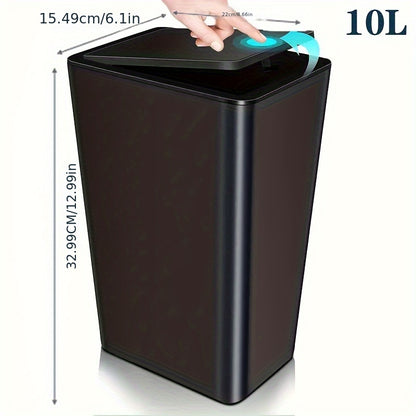 9.84L Compact Trash Can with Pop-Up Lid, Odor Seal - Ideal for Bathroom, Bedroom, Office, Living Room, Kitchen - 1/2/3pcs Available