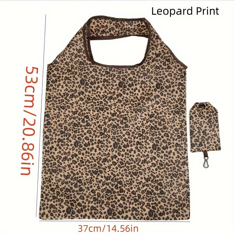 Spacious Leopard Print Shoulder Tote, Stylish Foldable Handbag Perfect for Everyday Use by Women