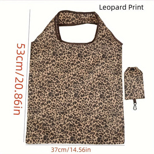 Spacious Leopard Print Shoulder Tote, Stylish Foldable Handbag Perfect for Everyday Use by Women