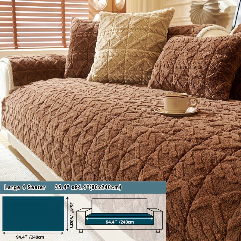 Plush, pet-friendly sofa cover for 1-4 seater sofas. Stain and slip-resistant, machine washable.