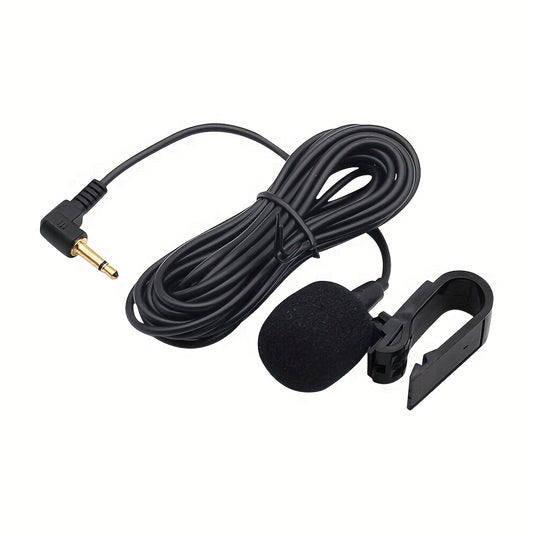 Car audio microphone with 3.5mm clip jack plug, ideal for professionals.