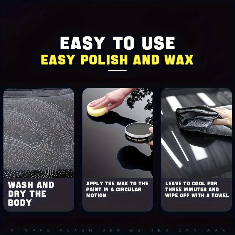 Premium Black Car Wax: Stain removal, gloss enhancement, waterproof protection.