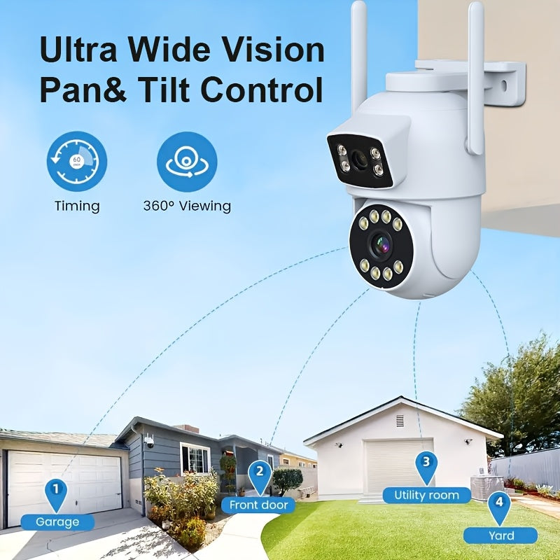 Enhance your home security with the 1pc YIIYRY 1080P Wireless Binocular Security Camera. This camera offers color night vision, two-way audio, pan/tilt/zoom functionality, and WiFi connectivity for a truly smart home experience. With motion tracking