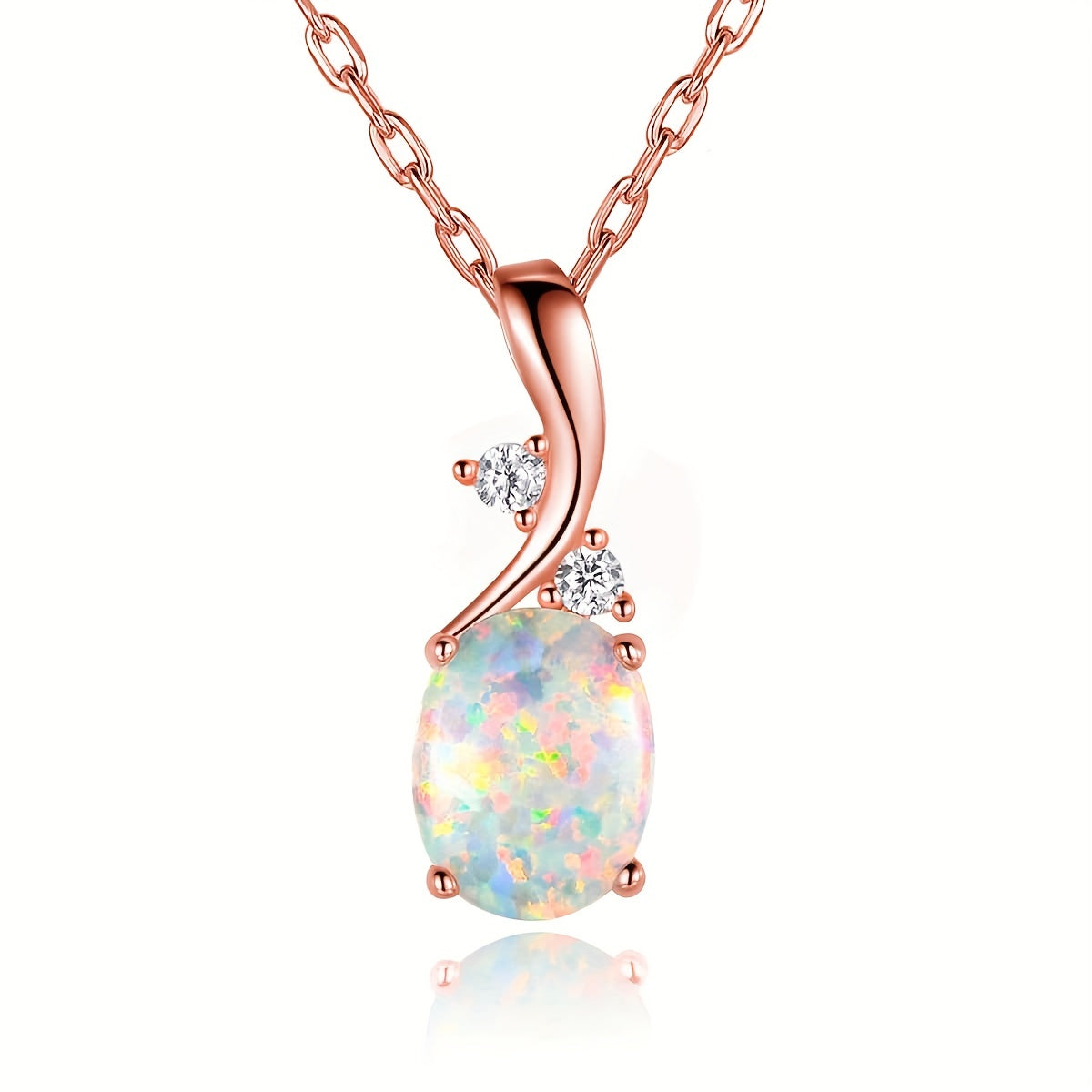 14K Gold Plated Copper Opal Necklace - Stylish Jewelry for Women