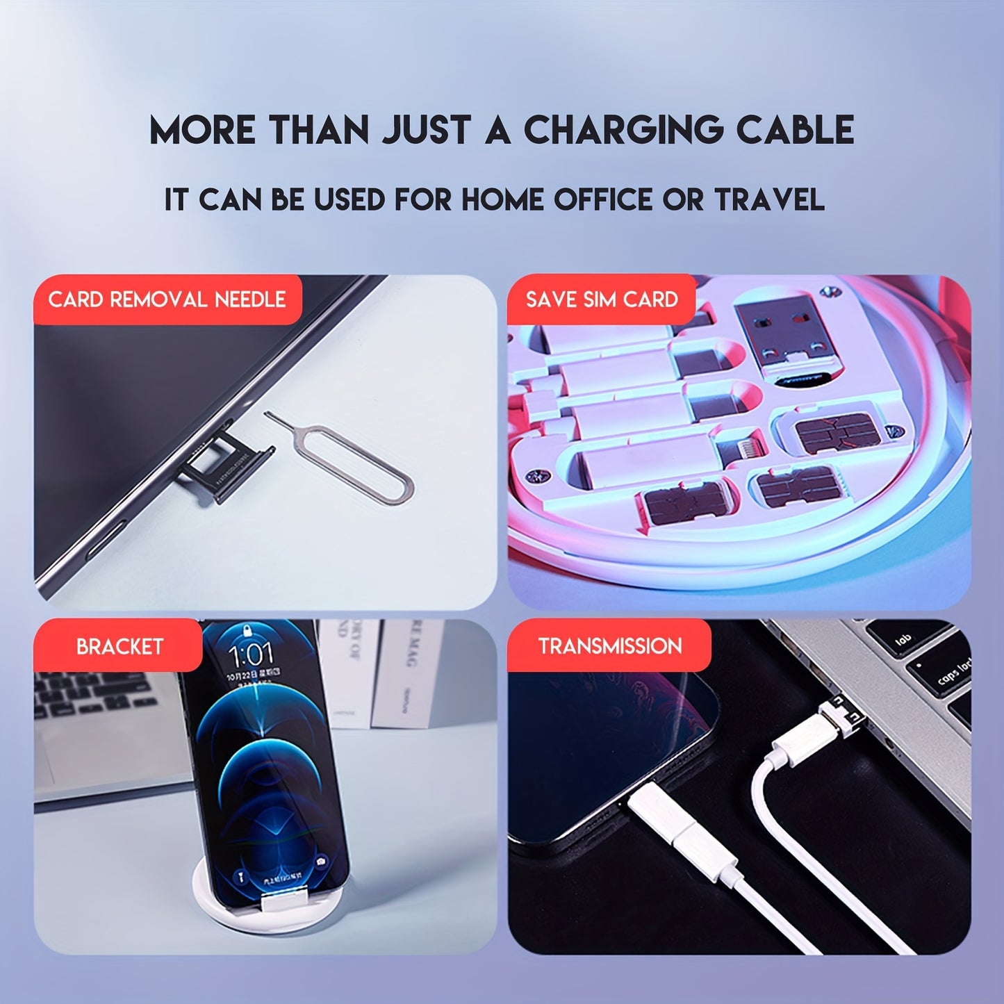 Cross-border travel storage box with multi-functional five-in-one data cable for PD mobile phone charging.