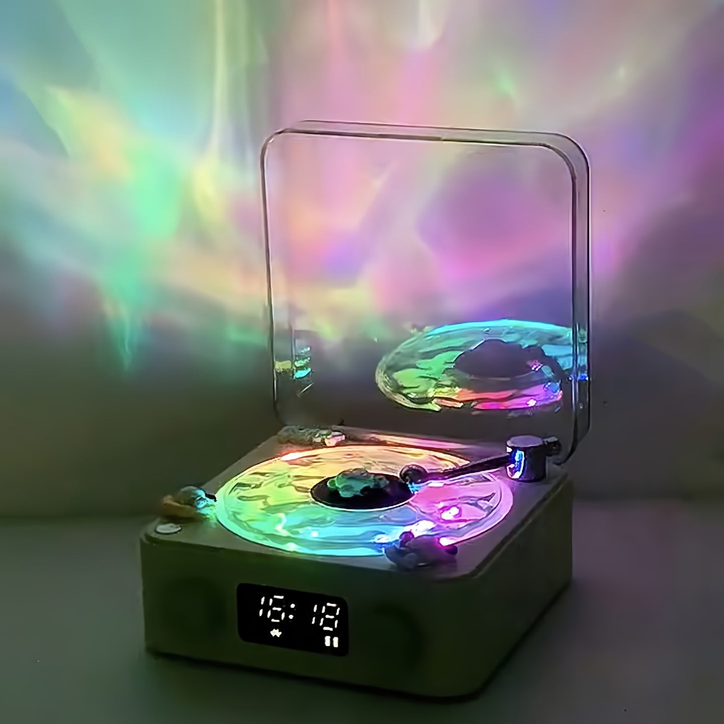 Waves Vinyl Record Player with Wireless Speaker and Ocean Wave Lights - Ideal Gift for Music Enthusiasts