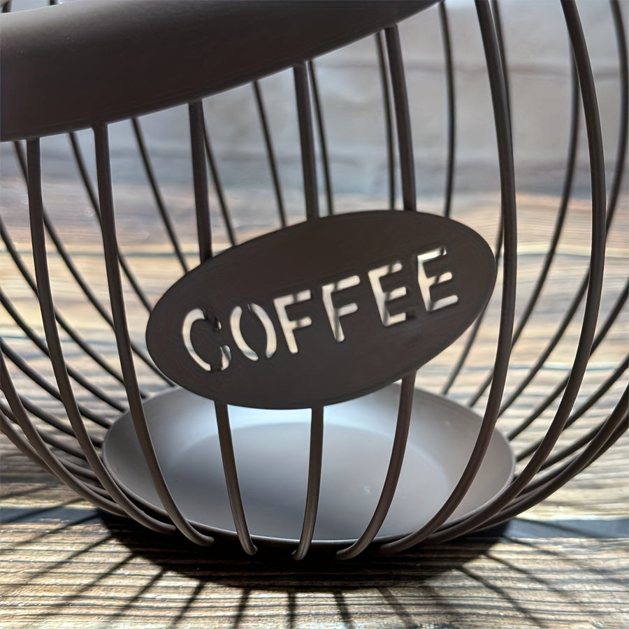 Slanted coffee capsule basket made of iron, perfect for organizing your coffee capsules on your home living room coffee table. Adds a stylish touch to your decor, suitable for use in cafes and bars.