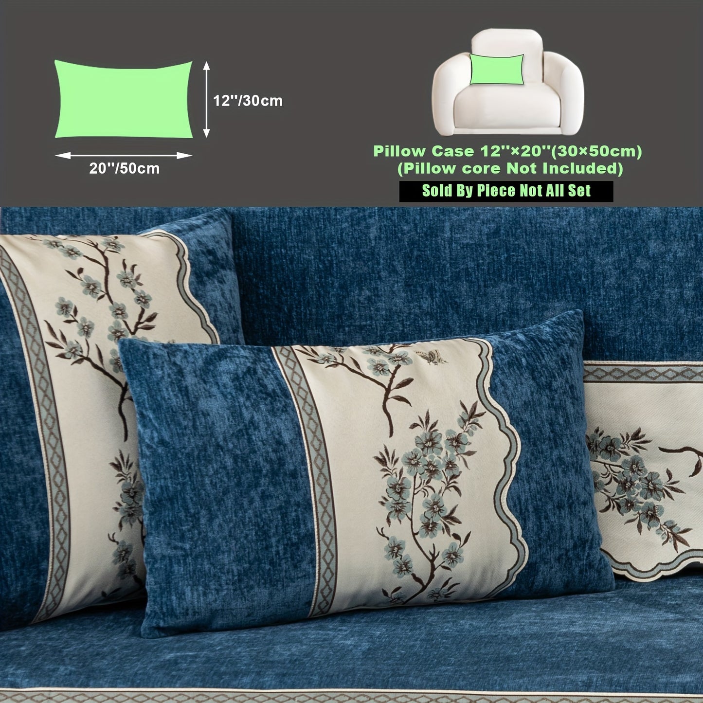 1pc Floral Pattern Sofa Cover for all seasons, including pillow case backrest cover and sofa cushion protective cover. Suitable for bedroom, office, living room, and home decor.