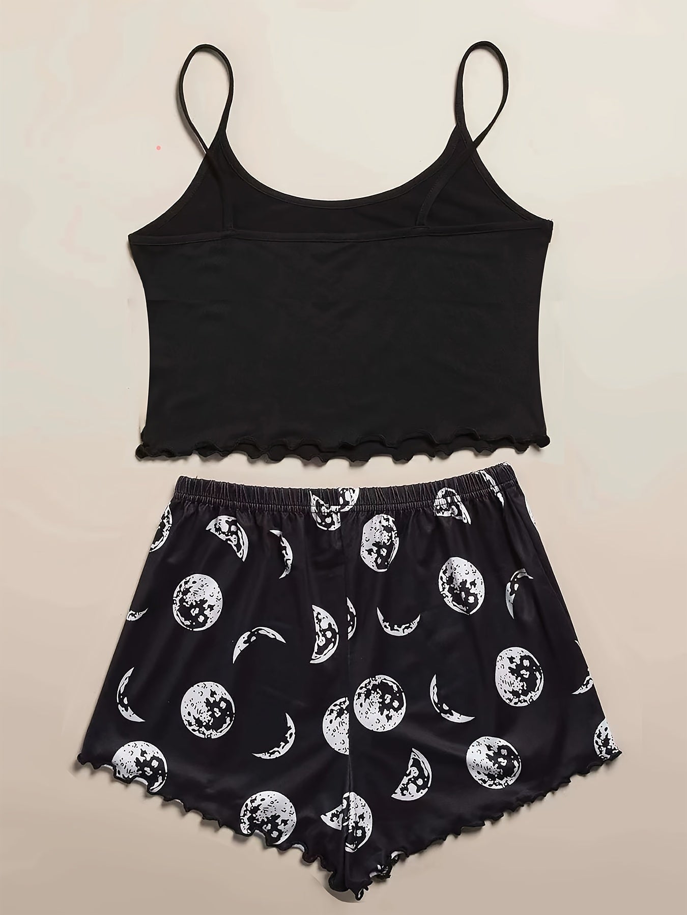 Women's pajama set with moon theme print