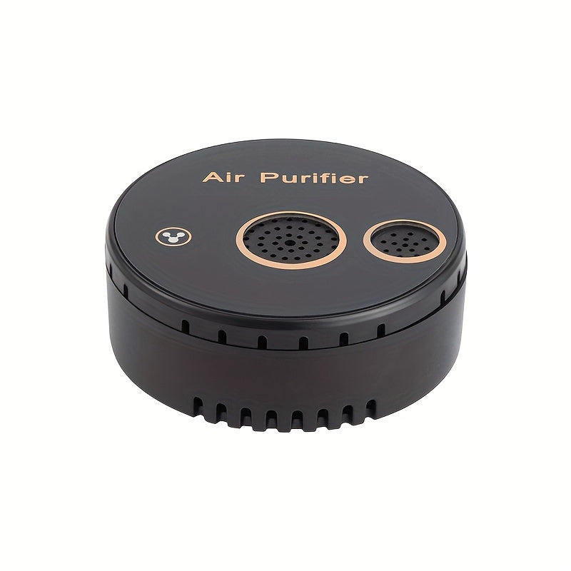 Compact 3-in-1 USB air purifier for various spaces, operates up to 36V without battery.