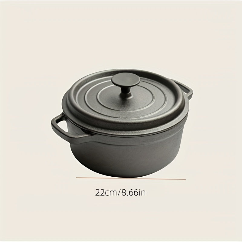 ITECHJOY's Traditional Cast Iron Stew & Soup Pot with Lid is a durable and uncoated kitchen essential for home cooking. Perfect for making stews and soups, this pot is a must-have addition to your kitchenware collection.