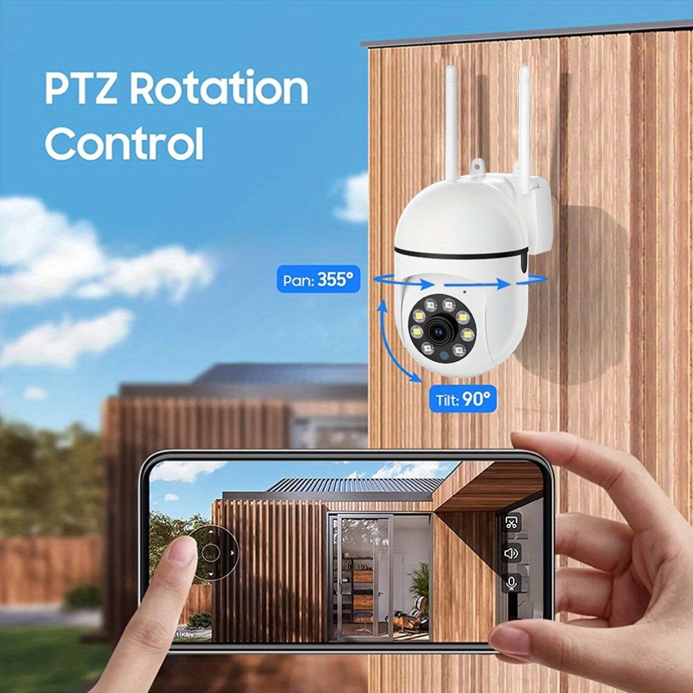 Get double the quality with the 4-Pack of WJG 2MP HD 1080P Wireless Security Cameras. These cameras feature Dual Band 2.4G+5G Wi-Fi connectivity, Motion Detection, Color Night Vision, Pan-Tilt AI Lighting, and 350° Horizontal & 90° Rotation capabilities.