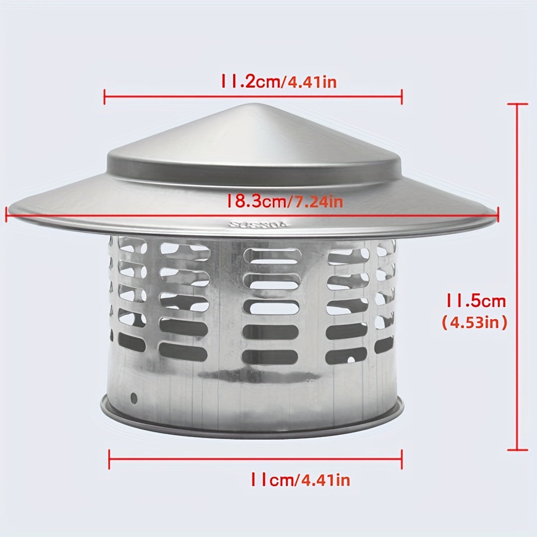 Thickened 304 Stainless Steel Wind Cap for Breathable Exterior Wall Ventilation. Rainproof Louver design for Fresh Air Ventilation and Exhaust. Stainless Steel Chimney Cap for Roof Pipe Exhaust Hood.