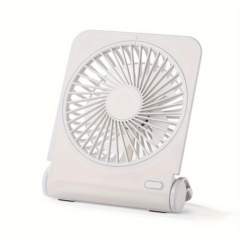 Get ready for summer with this convenient and adorable Desktop Slim Mini Fan! This ultra-quiet USB fan is perfect for your office desk, living room, or even while you're on the go. Featuring four-speed wind power and a built-in battery for fast charging