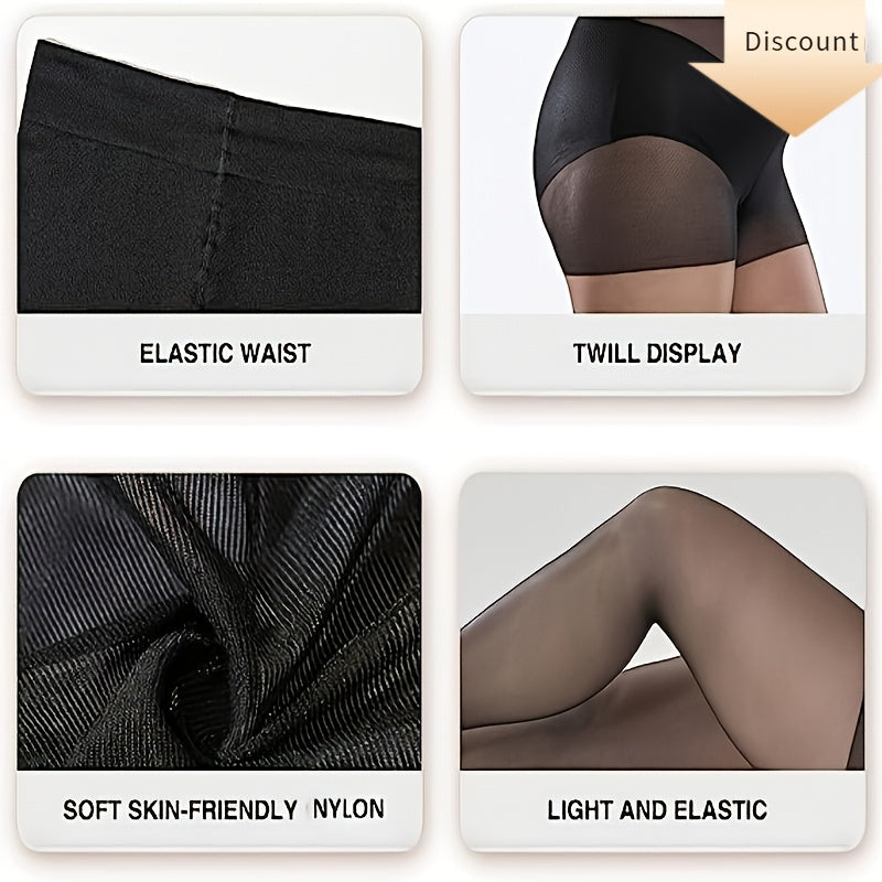 Super thin large nylon stockings for plus size women, no crotch, suitable for sizes 0XL-2XL.