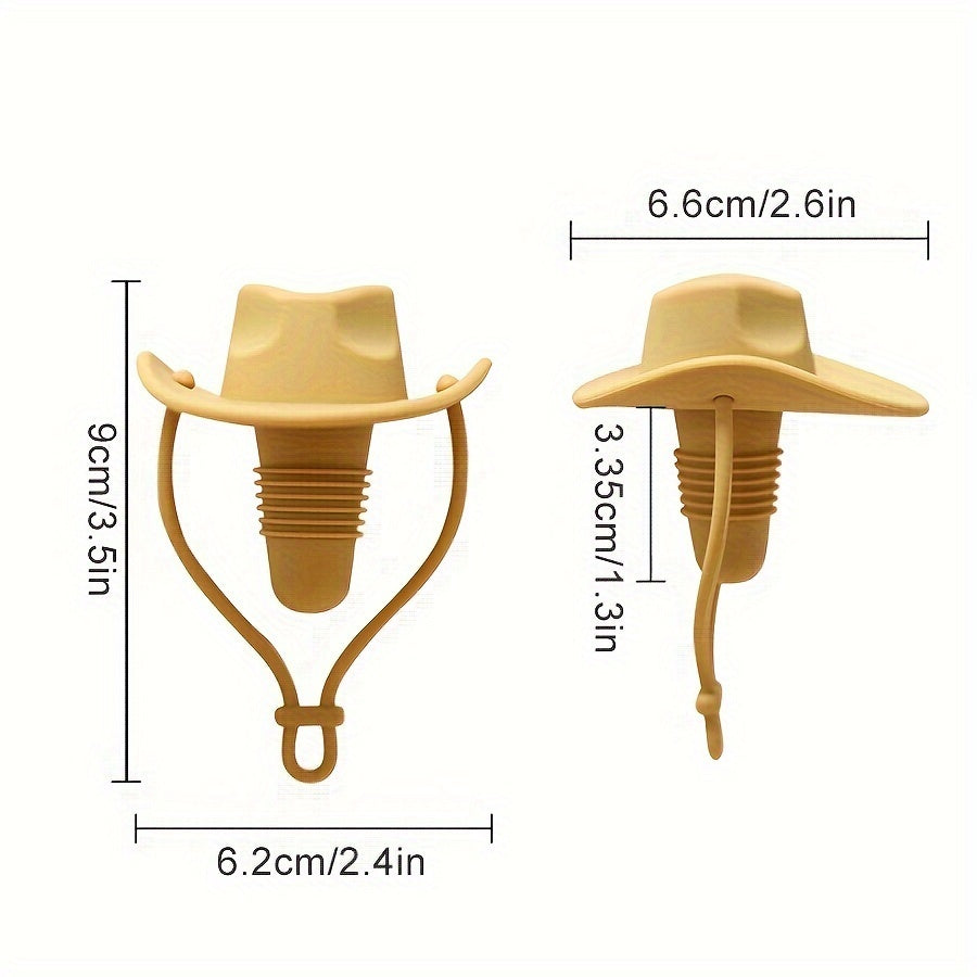 Silicone cowboy hat bottle sealer for festive spirits, perfect for holidays and celebrations.