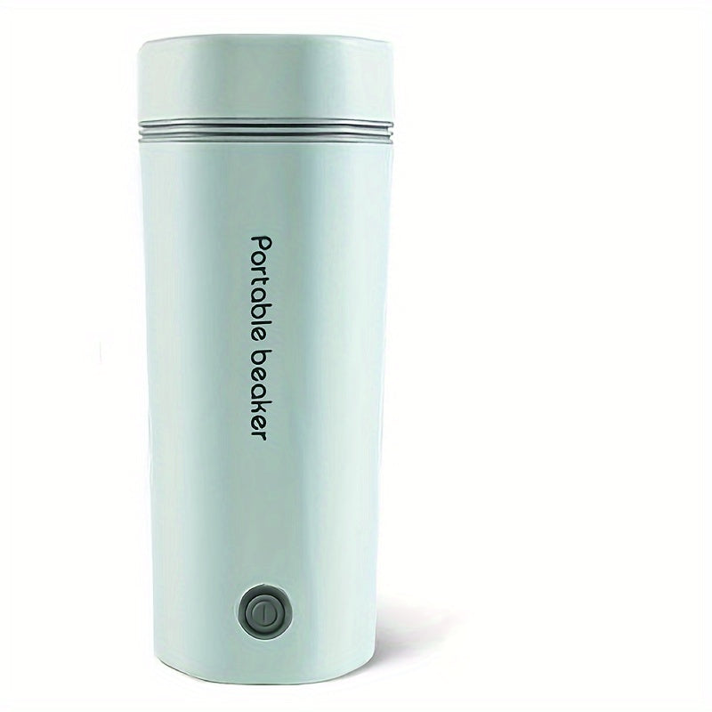 POLVCDG Sleek Portable Travel Cup boils water in 5 minutes, ideal for coffee, tea, and water. Stainless steel with safety features, detachable cord. For home, office, and travel. White