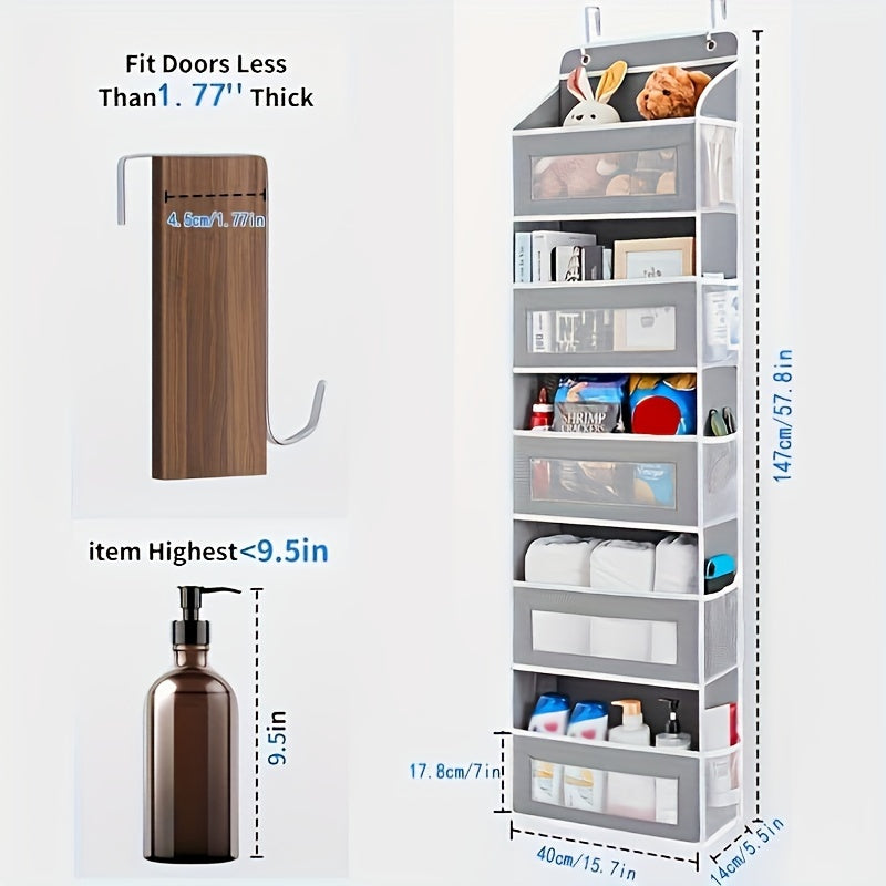 Hanging storage box with 5 shelves and 5 large pockets for wardrobe and home organization. Anti-tilt design makes it suitable for various rooms. Makes a great Easter gift or accessory organizer.