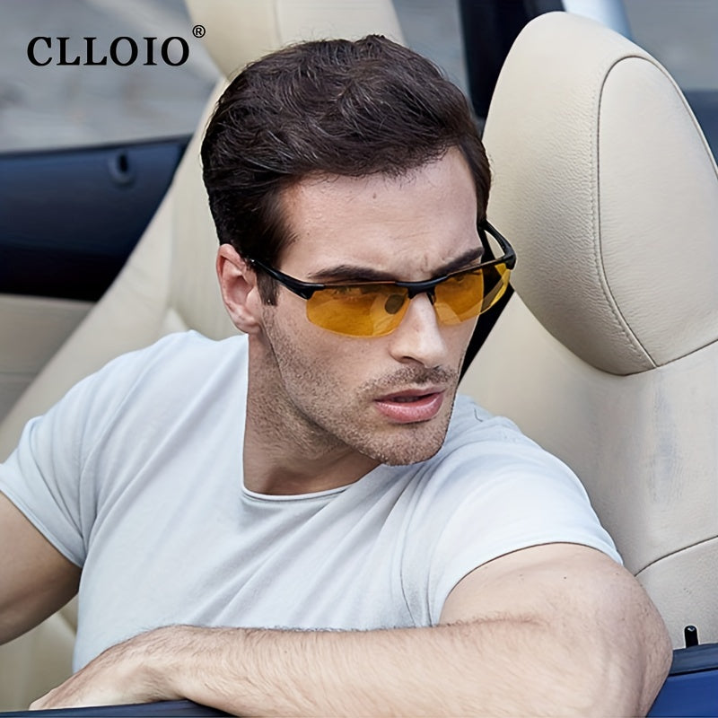 CLLOIO Anti-Glare Photochromic Day Night Vision Men Driving Polarized Sunglasses