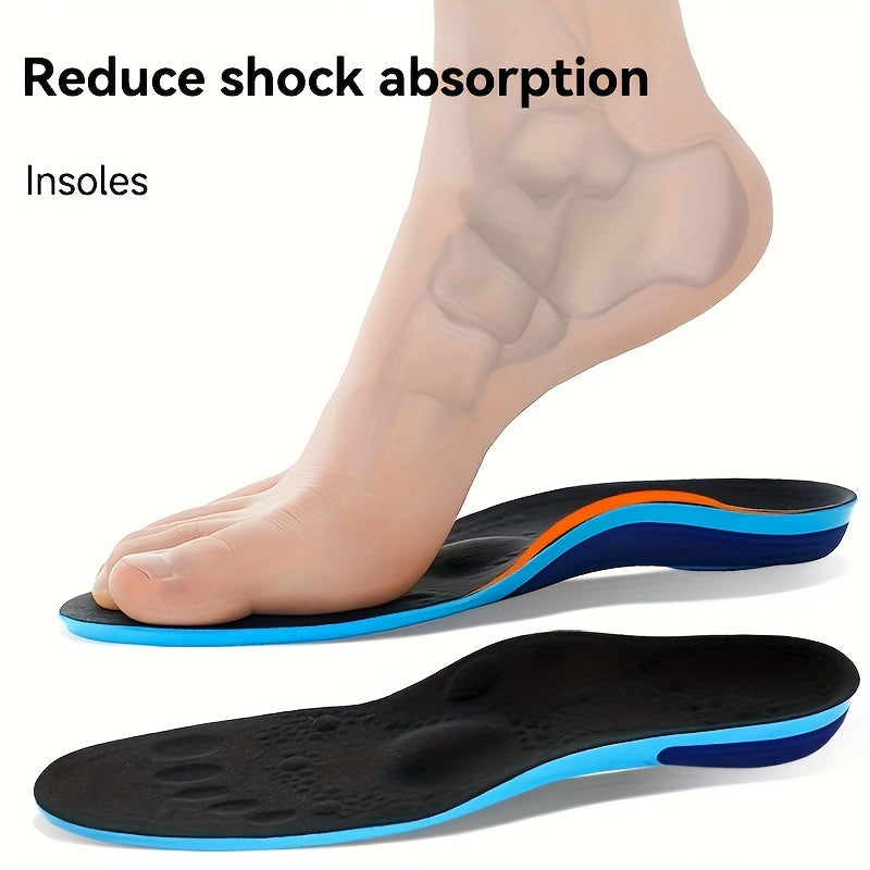 Shock-absorbing arch support insoles for running and work boots provide a comfortable fit and are ideal for long periods of standing.